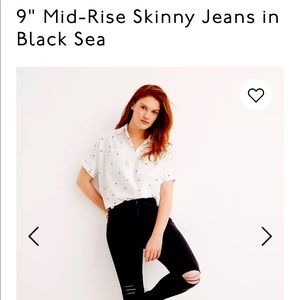 Madewell 9" Mid-Rise Skinny Jeans in Black Sea